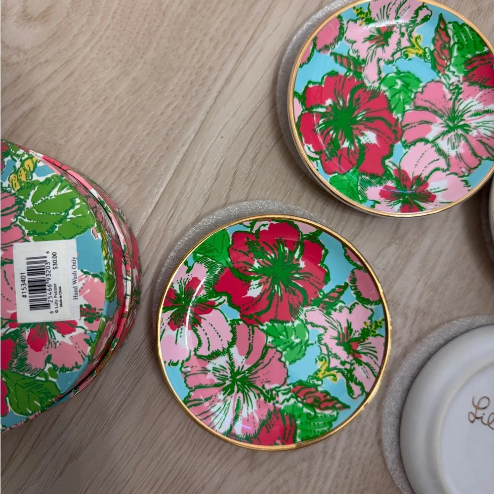 Lilly Pulitzer Ceramic Coaster Set in Big Flirt NWT / NIB